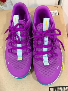 Nike Women's Purple Athletic Sneakers with Aqua Tongue Accents